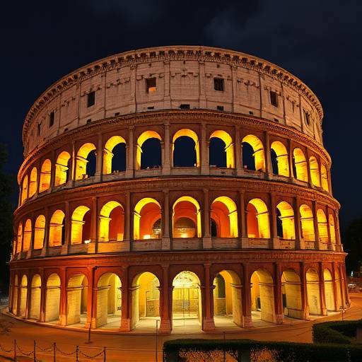 Il Colosseo illuminato di notte a Roma