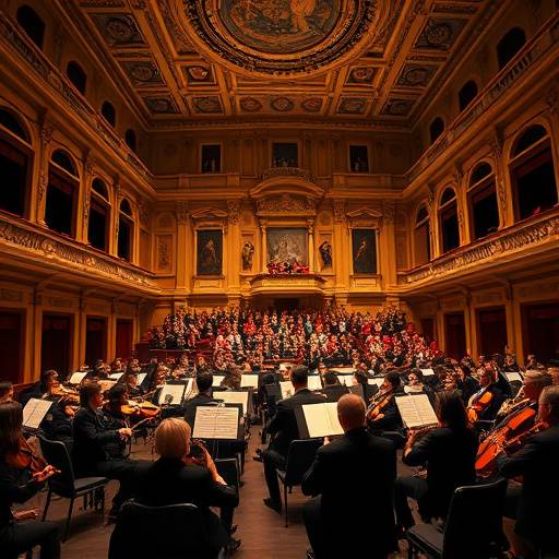 Un'orchestra sinfonica italiana che si esibisce in un teatro storico