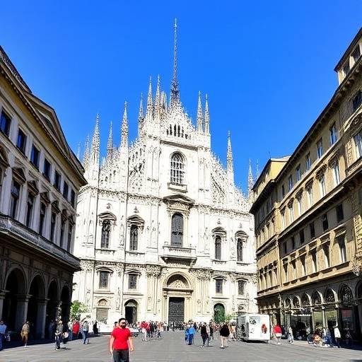 Veduta del Duomo di Milano con la Galleria Vittorio Emanuele II