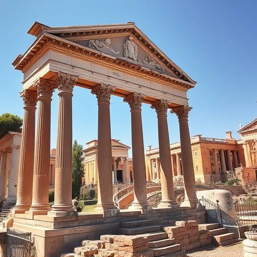 Vista del Foro Romano con le rovine degli antichi templi